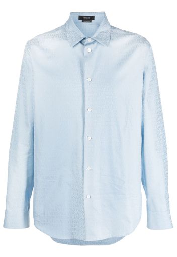 Versace Allover-jacquard poplin shirt - Blu