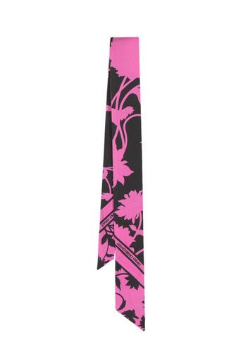 Versace floral silk scarf tie - Nero