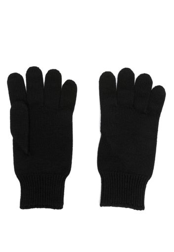 Versace logo-patch wool gloves - Nero