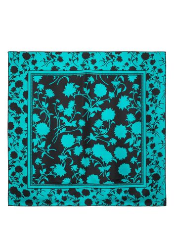 Versace floral-print silk scarf - Nero