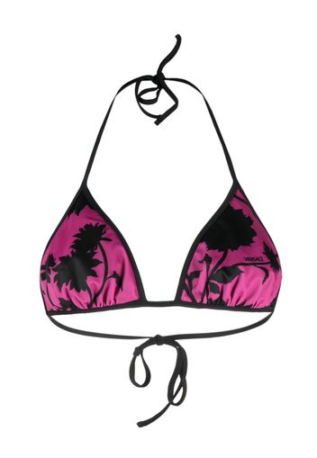 Versace reversible palm tree-print bikini top - Nero