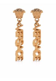 Versace logo drop earrings - Oro