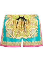 Versace baroque-print drawstring swim shorts - Blu