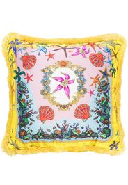 Versace Seaside-print silk cushion - Rosa