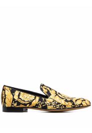 Versace baroque-print silk loafers - Giallo