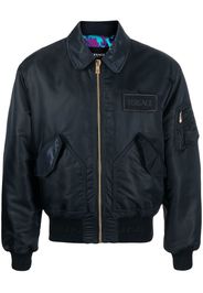 Versace logo-patch padded bomber jacket - Nero