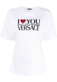 Versace slogan-print cotton T-shirt - Bianco