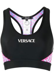 Versace La Greca logo-print bralette - Nero