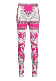 Versace Silver Baroque-print leggings - Rosa