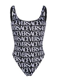 Versace all-over logo print one-piece - Nero