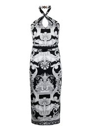 VERSACE Barocco-print cut-out midi dress - Nero