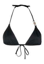 Versace Top bikini con logo - Nero