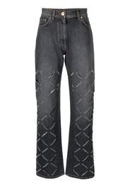 Versace ripped straight leg jeans - Grigio