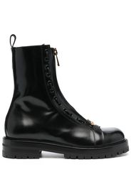 Versace zip-up leather boots - Nero