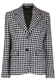 Versace dogtooth single-breasted tweed blazer - Nero