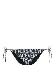 Versace logo-print tie-fastening bikini bottoms - Nero