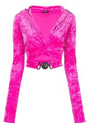 Versace crossover velvet-finish top - Rosa