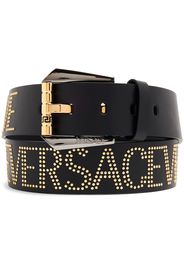 Versace logo-studded Greca belt - Nero