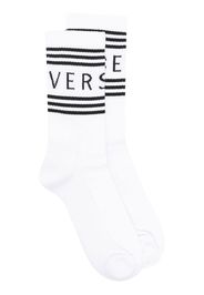 Versace logo-print ribbed socks - Bianco