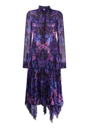 Versace Orchid Barocco-print pleated shirtdress - Nero