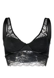 Versace Greca-detail lace brallete top - Nero