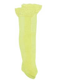 Versace floral-lace thigh-high stockings - Giallo