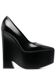 Versace 155mm leather platform pumps - Nero