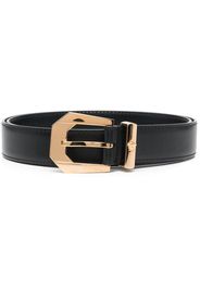 Versace geometric buckle leather belt - Nero