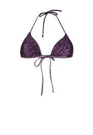 Versace Top bikini con stampa - Nero
