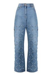 Versace rip-detailed straight-leg jeans - Blu