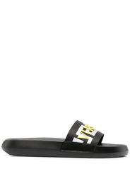 Versace La Greca raised-logo slides - Nero