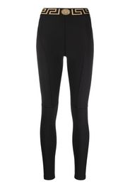 Versace logo-waistband leggings - Nero