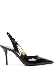 Versace Safety Pin 85mm slingback pumps - Nero