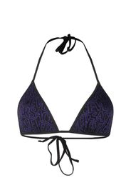 Versace logo-print reversible bikini top - Nero