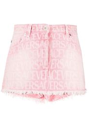 Versace monogram-jacquard denim miniskirt - Rosa