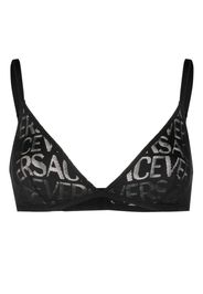 Versace Allover logo mesh triangle bra - Nero