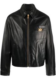 Versace Medusa logo-plaque leather jacket - Nero