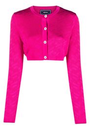 Versace La Greca-jacquard cropped cardigan - Rosa