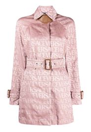 Versace Allover logo-print short trench coat - Rosa