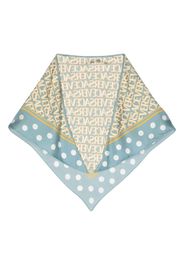 Versace logo polka-dot print scarf - Blu