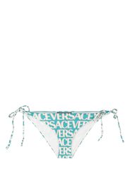 Versace logo-print bikini bottoms - Blu