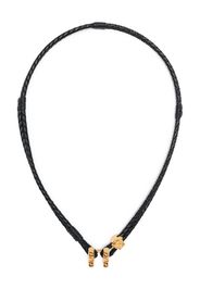 Versace Medusa-charm braided leather necklace - Oro