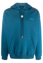 Versace Medusa-drawstring rib-trimmed hoodie - Blu