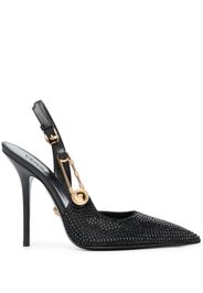 Versace 125mm safety-pin leather pumps - Nero