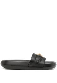 Versace Medusa-plaque embellished slides - Nero