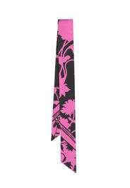 Versace floral silk scarf tie - Nero