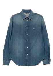Versace embroidered-logo shirt - Blu
