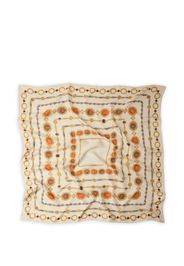 Versace printed silk twill scarf 90 cm - Toni neutri