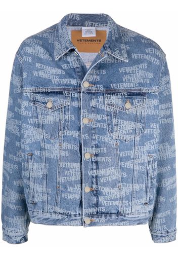 VETEMENTS logo-print denim jacket - Blu