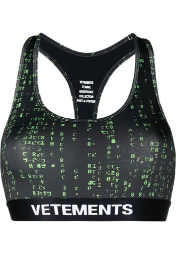 VETEMENTS logo-underband cropped vest - Nero